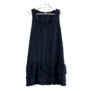 Gap 100% Silk Ruffle Hem Mini Shift Dress